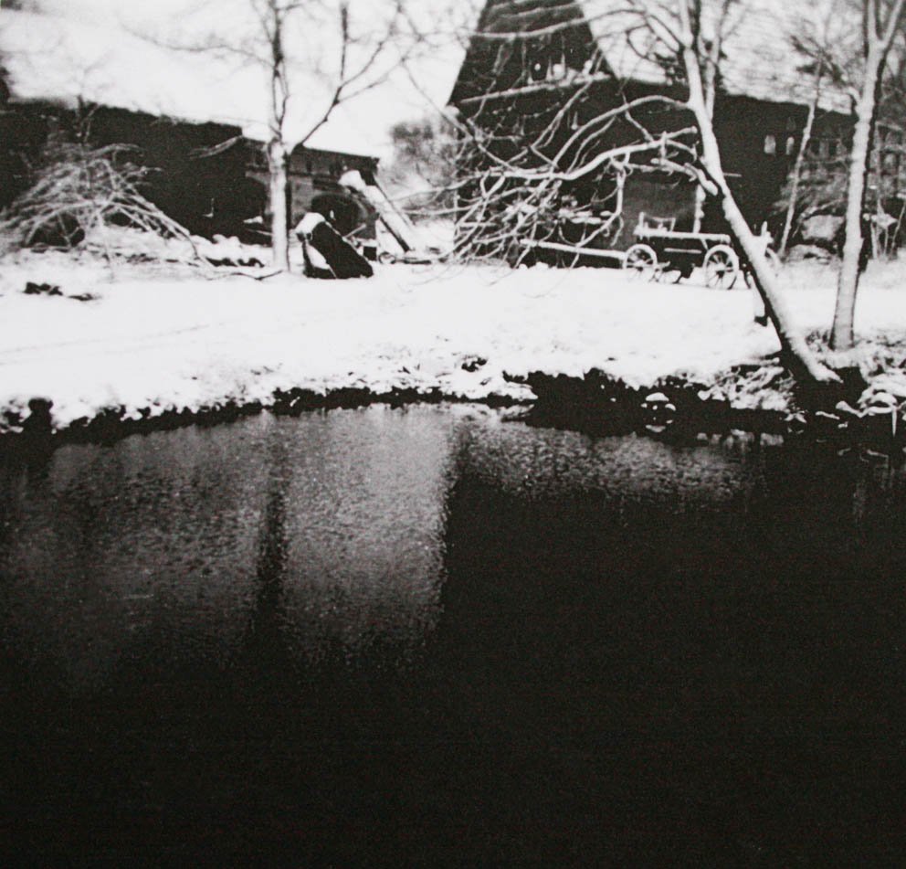 Rybník s již neexistujícím domem č. 10 (50. léta 20. století)